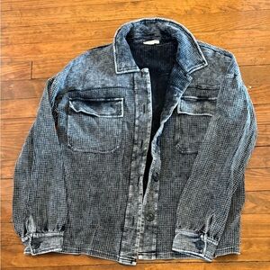 Women's Black and Gray Shirt Jacket